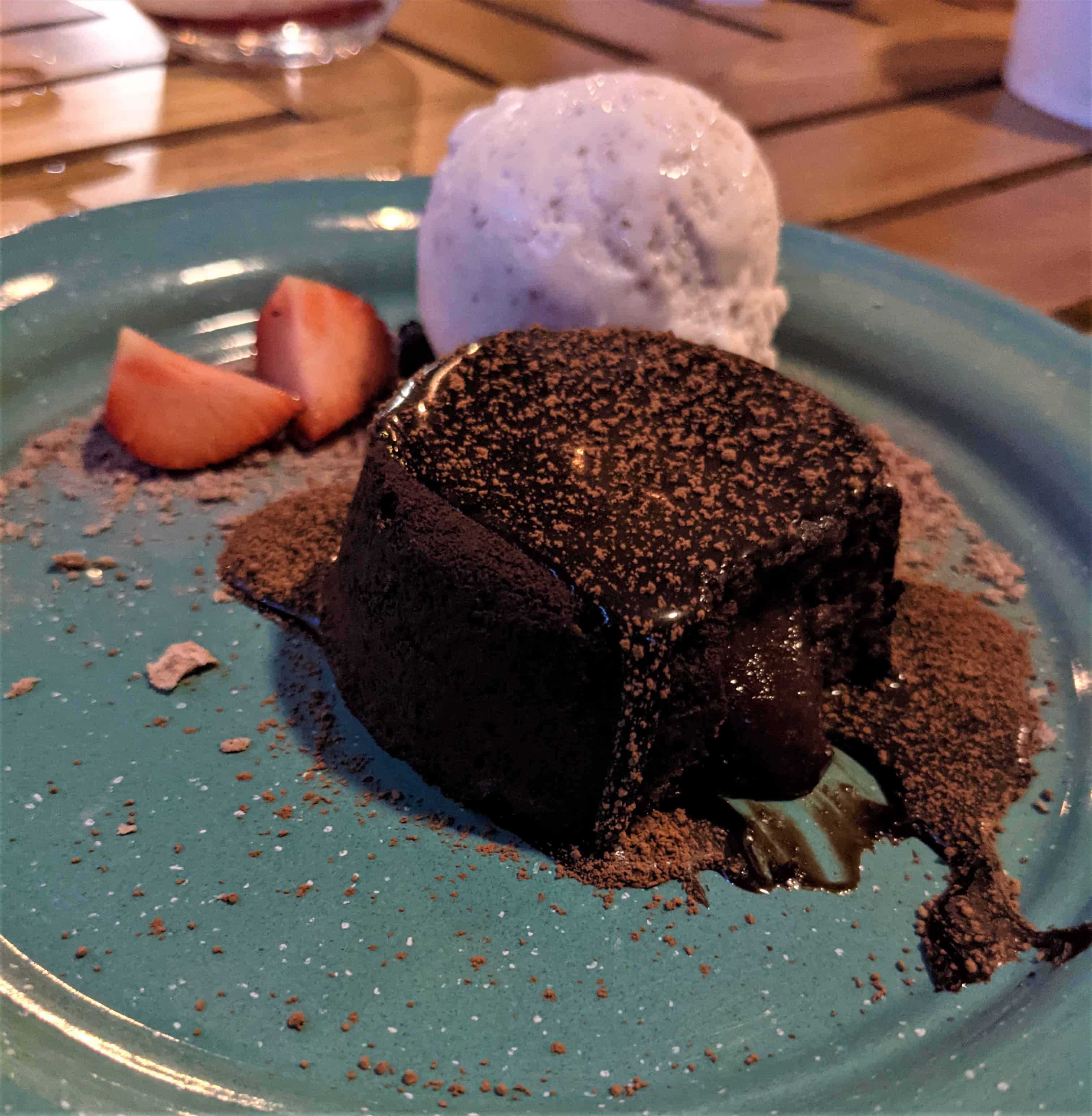 Vulcan de chocolate from my favourite restaurant in Santa Cruz