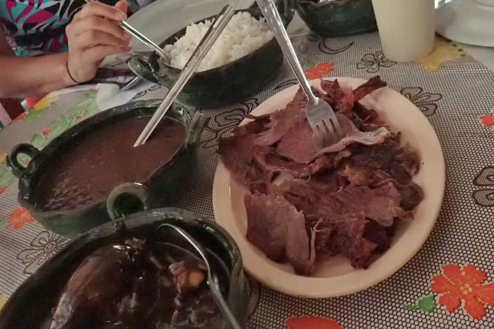 The food served for lunch after the Las Brisas Adventure tour is delicious!