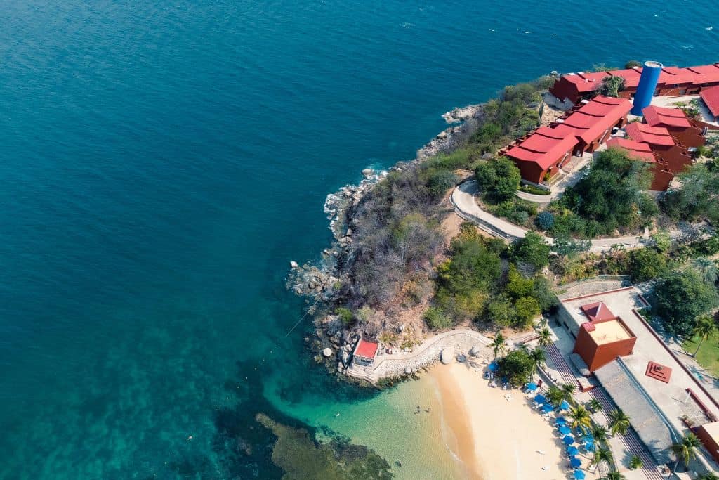 The view of Las Brisas Huatulco from the sky