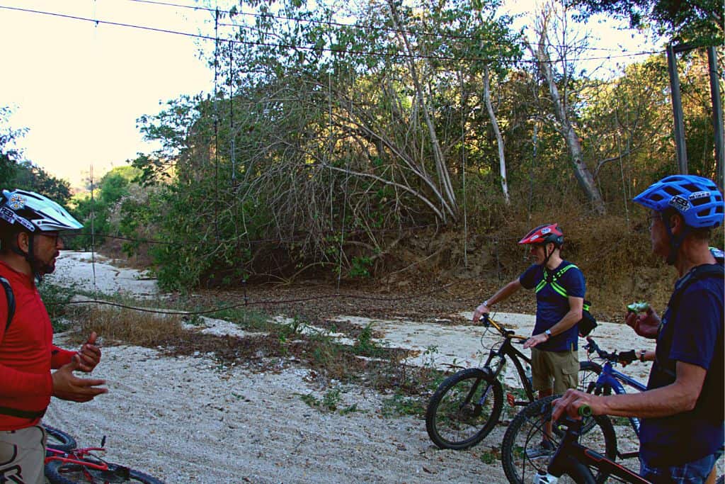 The sandy river bed is passable in the winter, but flows high in the rainy season